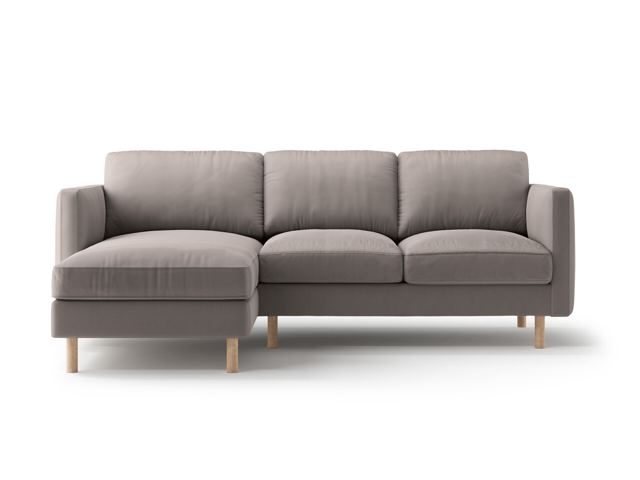 Coltar stanga 3 locuri, Eden, Micadoni Home, 223x150x90 cm, catifea, gri beton - imagine 6